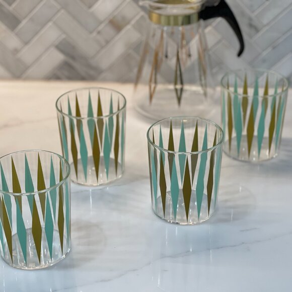 Retro Atomic Diamond Tumblers (set of 4) - Picture 1 of 13